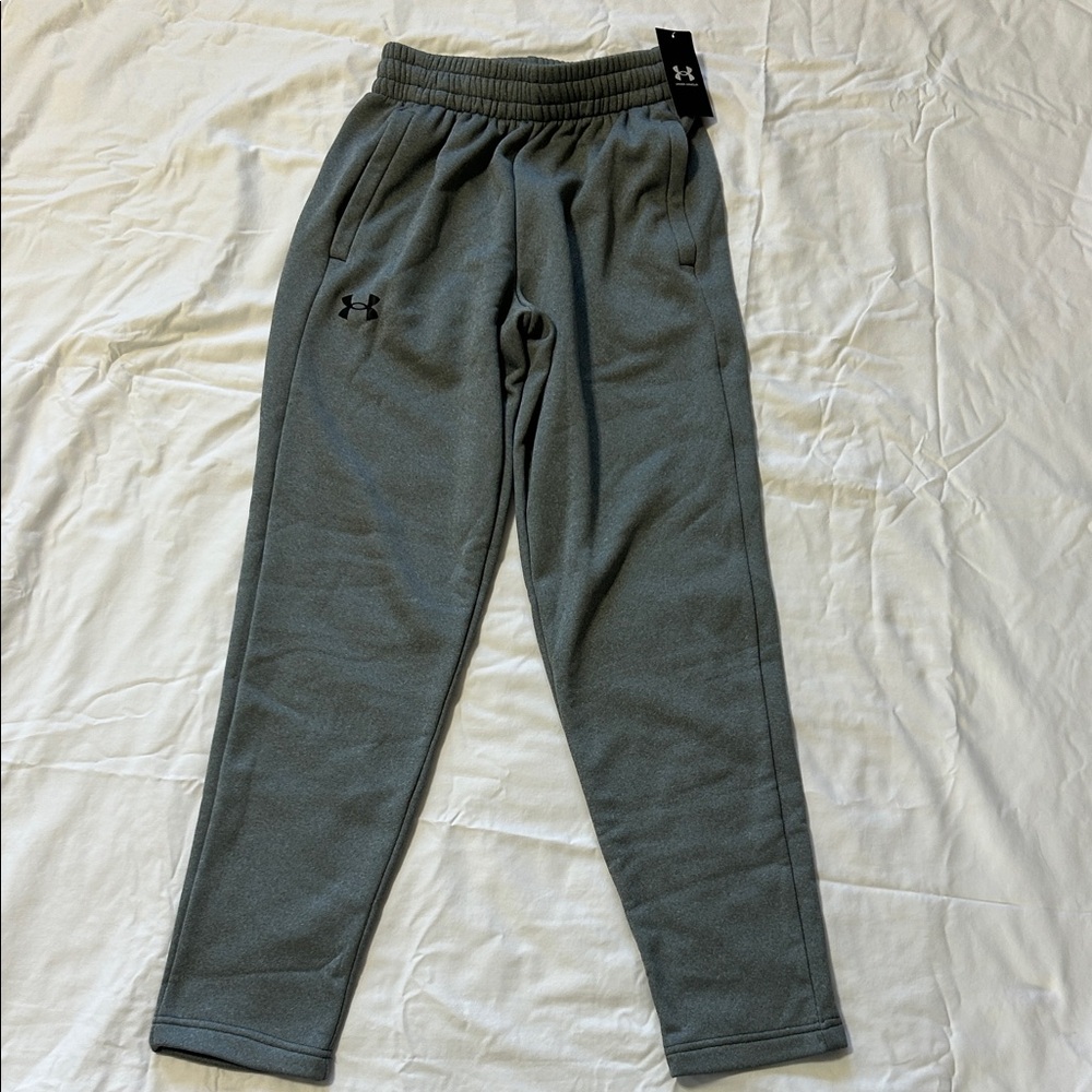 Under Armour Mens Heathered Grey Fleece Sweatpants size Small NWT